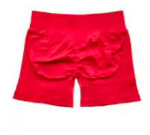 Women’s seamless scrunch workout shorts featuring a ribbed waistband and high-stretch fabric, designed for comfort and performance during gym, running, or sports activities.