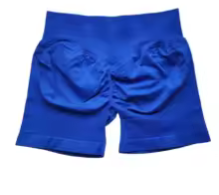 Women’s seamless scrunch workout shorts featuring a ribbed waistband and high-stretch fabric, designed for comfort and performance during gym, running, or sports activities.