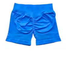 Women’s seamless scrunch workout shorts featuring a ribbed waistband and high-stretch fabric, designed for comfort and performance during gym, running, or sports activities.