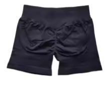 Women’s seamless scrunch workout shorts featuring a ribbed waistband and high-stretch fabric, designed for comfort and performance during gym, running, or sports activities.